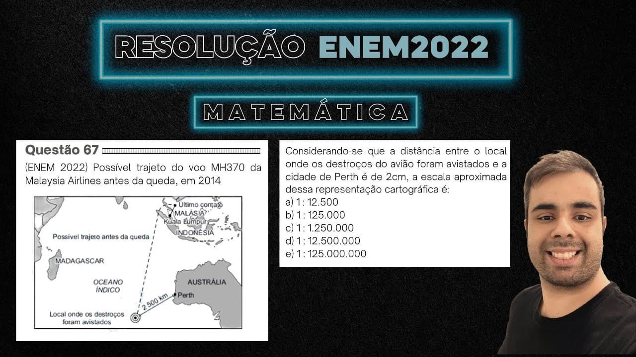 Thumbnail: ENEM 2022 Possível trajeto do voo MH370 da Malaysia Airlines antes da queda