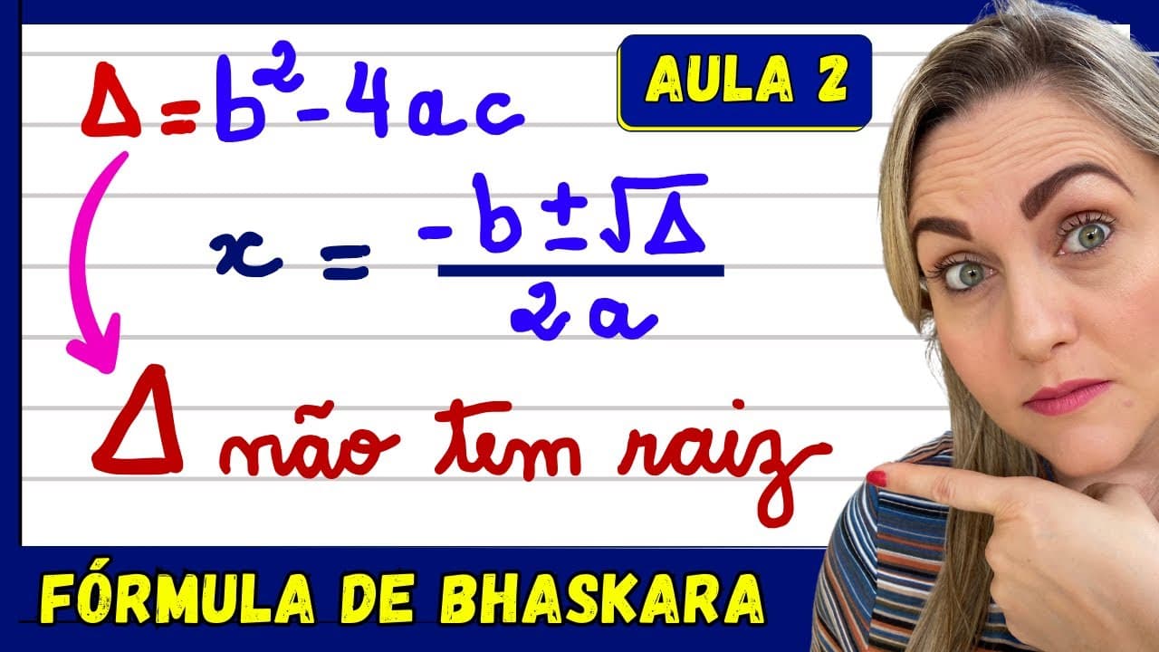 Thumbnail: 😱 DELTA SEM RAIZ EXATA, O QUE FAZER? EXPLICAÇÃO DE EQUAÇÃO DO 2º GRAU COM FÓRMULA DE BHASKARA.