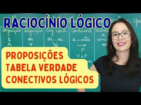 Thumbnail da aula: RACIOCÍNIO LÓGICO - PROPOSIÇÕES E TABELA VERDADE - Professora Angela Matemática