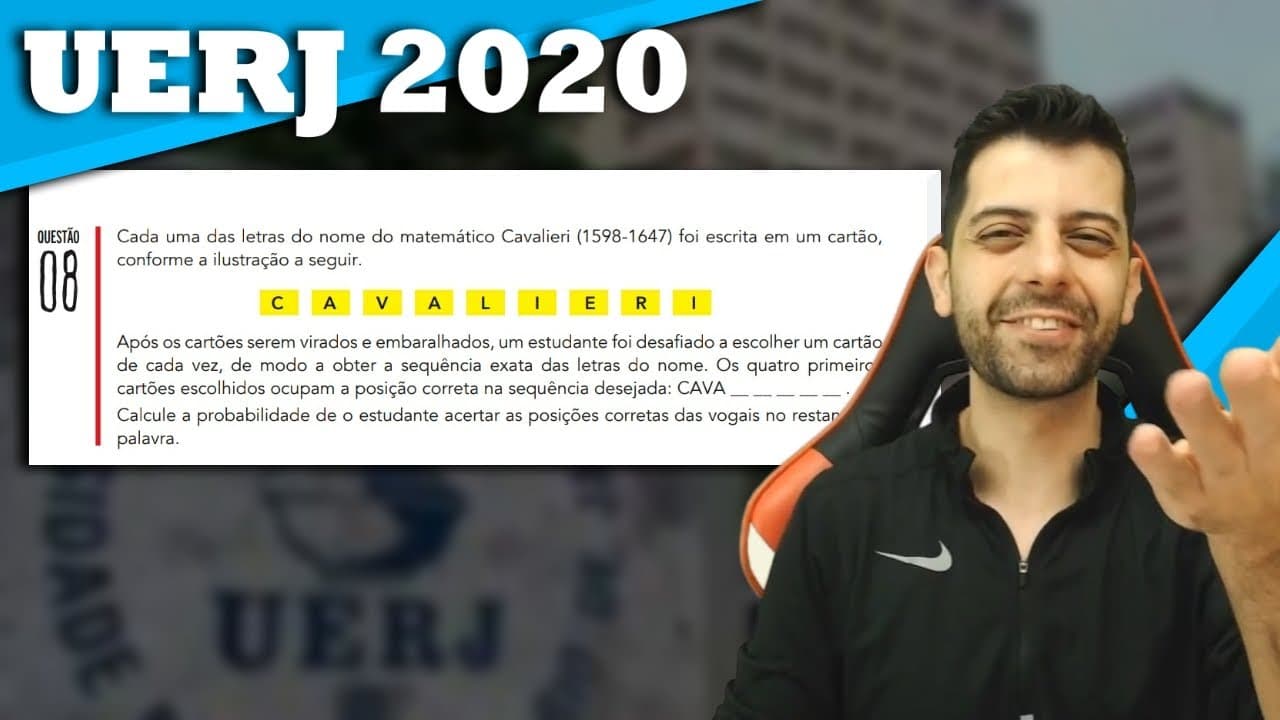 Thumbnail: UERJ 2020 Q8 Cada uma das letras do nome do matemático Cavalieri