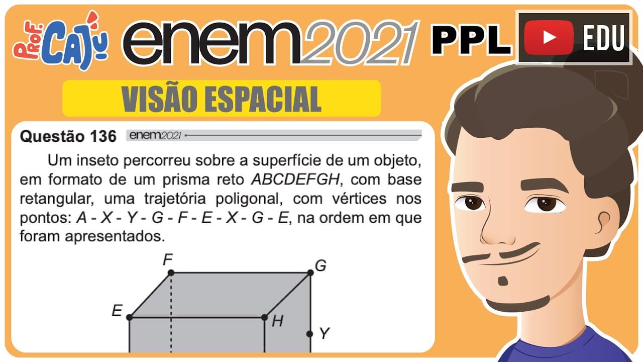 Thumbnail: [ENEM 2021 PPL] 136 📘 VISÃO ESPACIAL Um inseto percorreu sobre a superfície de um objeto, em formato