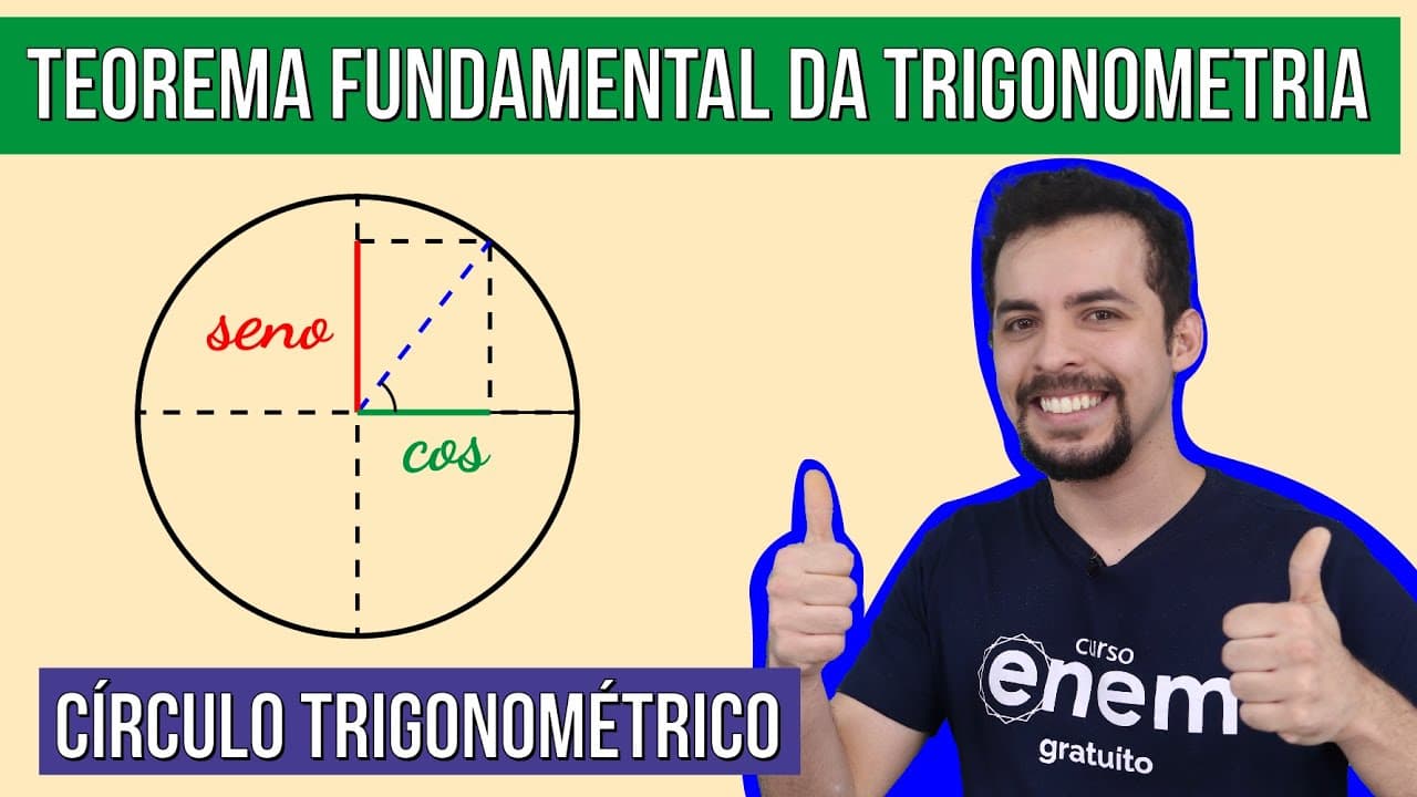 Thumbnail: RELAÇÕES TRIGONOMÉTRICAS: teorema fundamental da trigonometria | RESUMO DE MATEMÁTICA PARA O ENEM