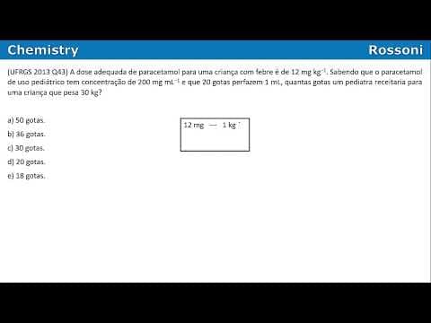 Thumbnail da aula: UFRGS 2013 Química - Questão 43 - Soluções e regra de 3