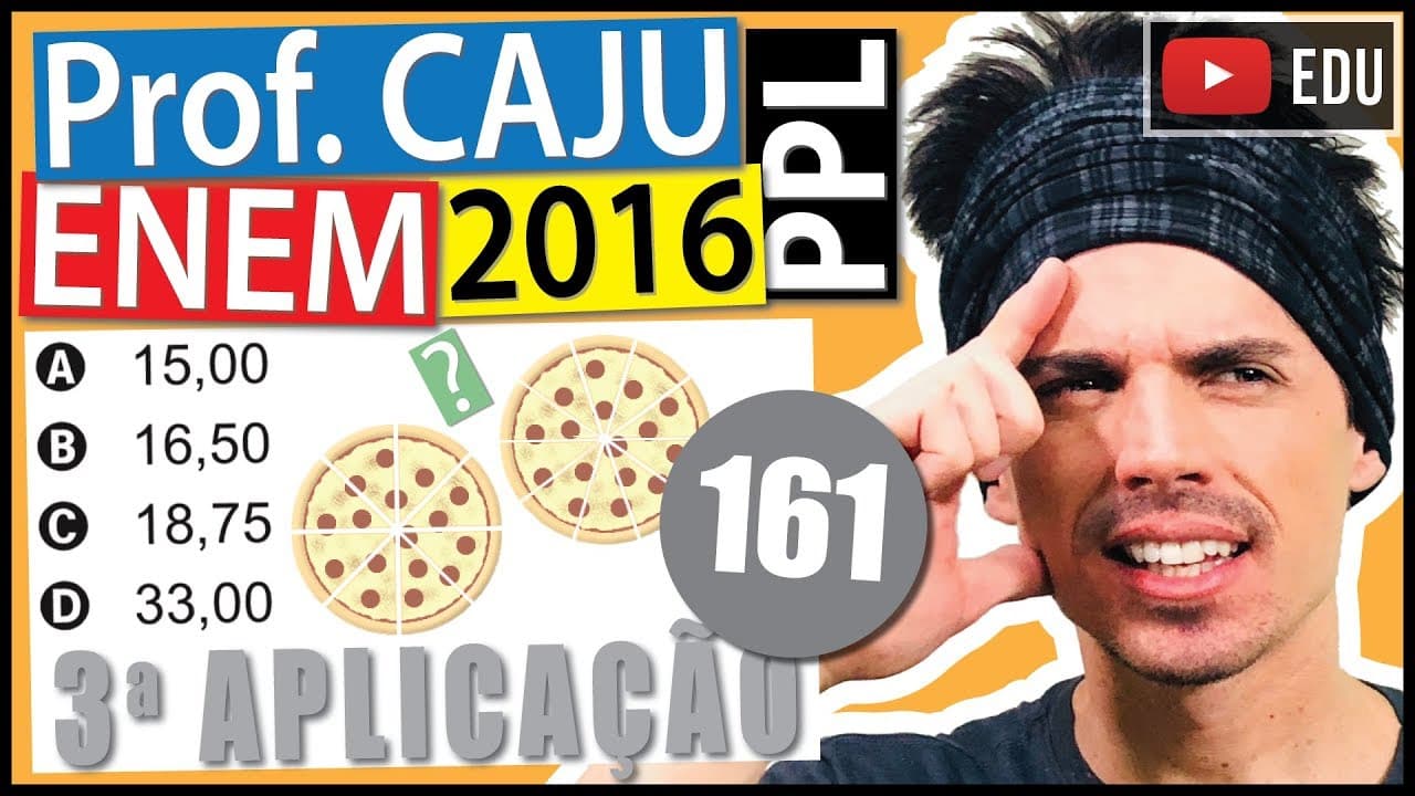 Thumbnail: [ENEM 2016 PPL] 161 📓 GEOMETRIA PLANA Tradicionalmente uma pizza média de formato circular tem