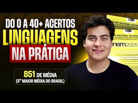 Thumbnail da aula: Como GABARITAR LINGUAGENS no Enem 2025 na PRÁTICA (Você nunca mais verá a prova do mesmo modo)
