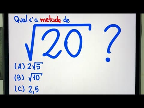 Thumbnail da aula: 😱 Qual é a metade de √20? Você consegue resolver essa raiz quadrada?