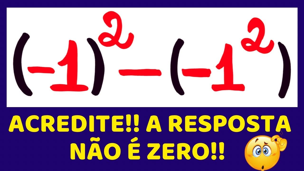 Thumbnail: 😱 A RESPOSTA VAI TE SURPREENDER!!! EXPRESSÃO com POTÊNCIA e NÚMEROS INTEIROS!!