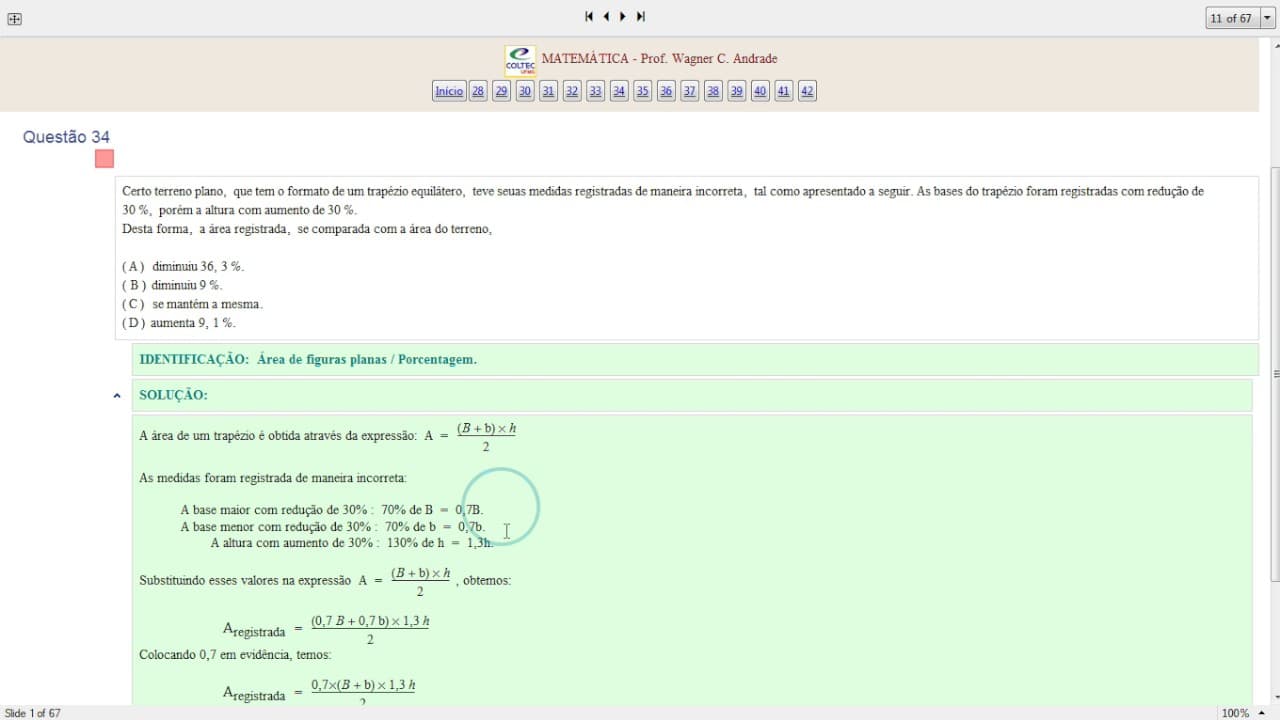 Thumbnail: Prova de matematica COLTEC UFMG 2017  questao 34