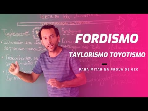 Thumbnail da aula: Taylorismo - Fordismo - Toyotismo - Geografia