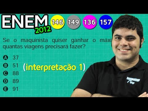Thumbnail da aula: ENEM 2012 Matemática #22 (Primeira Interpretação OFICIAL) - Divisão e Resto da Divisão