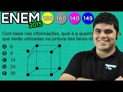 Thumbnail da aula: ENEM 2015 Matemática #14 - Geometria Espacial e Número de Faces num Cubo com Vértices Cortados