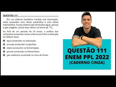 Thumbnail da aula: BIOLOGIA ENEM PPL 2022!"Em um sistema hipotético mantido sob iluminação..."