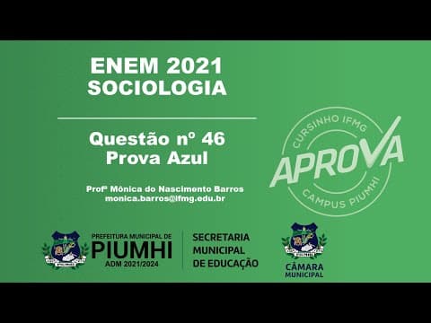 Thumbnail da aula: ENEM 2021 - Sociologia - Questão nº 46