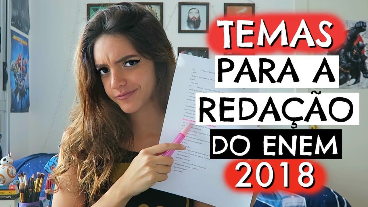 Thumbnail: 10 TEMAS PARA A REDAÇÃO DO ENEM 2018 - Débora Aladim
