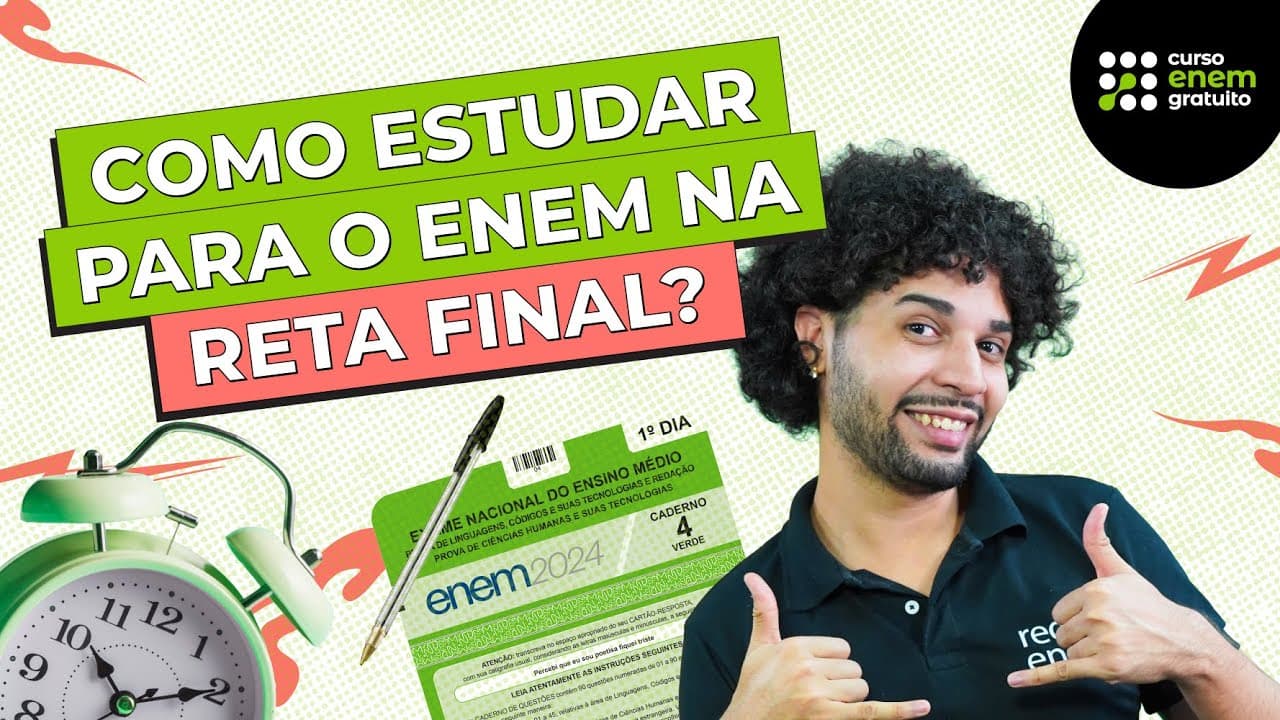 Thumbnail: COMO ESTUDAR PARA O ENEM NA RETA FINAL? A GENTE TE ENSINA!
