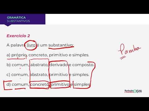 Thumbnail da aula: TIPOS DE SUBSTANTIVOS: RESOLUÇÃO DETALHADA DE EXERCÍCIOS - MORFOLOGIA - Profa. Pamba