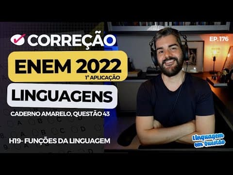 Thumbnail da aula: ENEM 2022 1ª aplicação: ASSENTAMENTO, de C. Buarque (H19 | Funções da linguagem | Amarelo, 43) #176