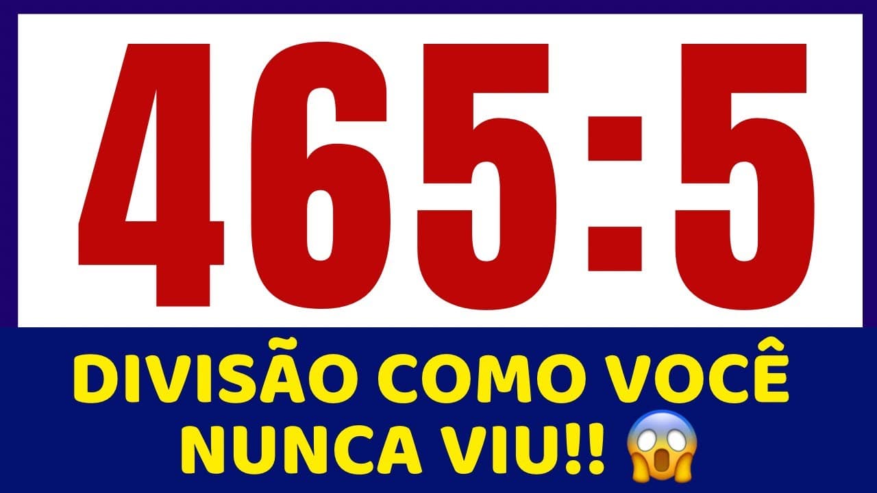 Thumbnail: O QUE NÃO TE ENSINARAM NA ESCOLA SOBRE DIVISÃO!!!!