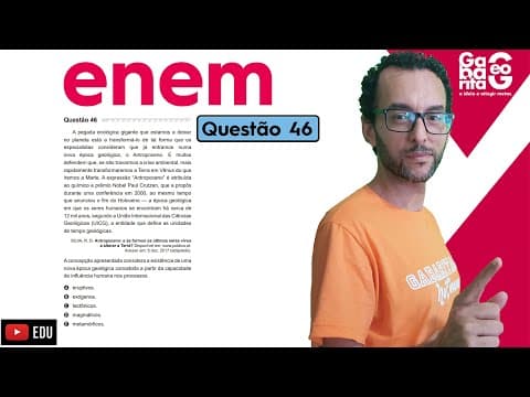 Thumbnail da aula: ENEM 2020 | QUESTÃO 46 |PROVA AZUL|CIÊNCIAS HUMANAS | ENEM 2019  - A pegada ecológica gigante