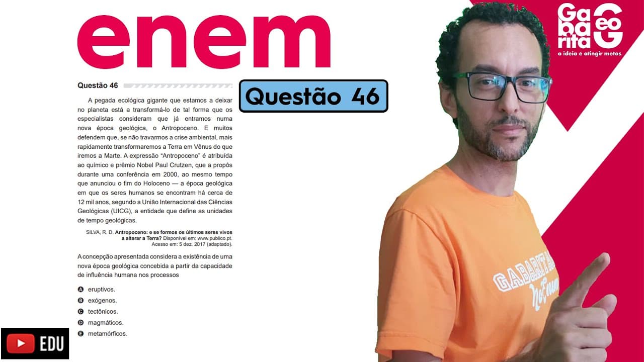 Thumbnail: ENEM 2020 | QUESTÃO 46 |PROVA AZUL|CIÊNCIAS HUMANAS | ENEM 2019  - A pegada ecológica gigante
