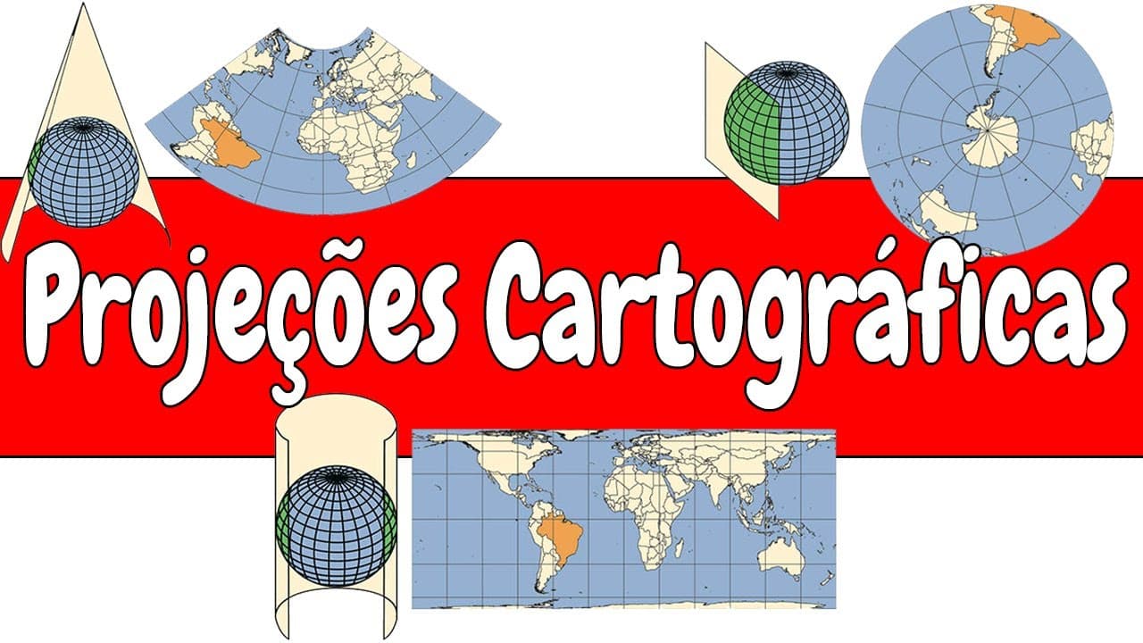 Thumbnail: Projeções Cartográficas: Plana, Conica e Cilindrica - Entenda Agora