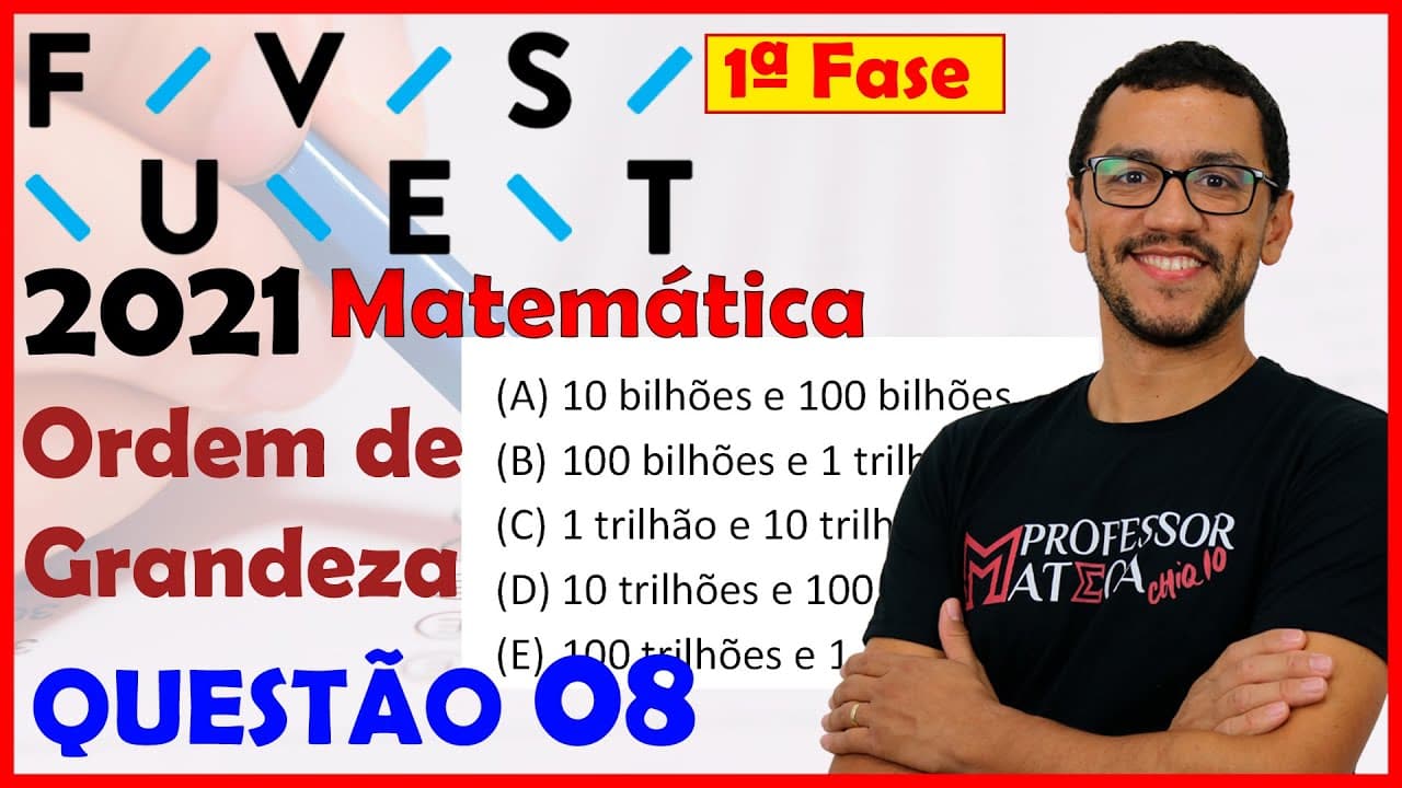 Thumbnail: FUVEST 2021 | QUESTÃO 8 | Gabarito Matemática | Ordem de Grandeza Log e PFC