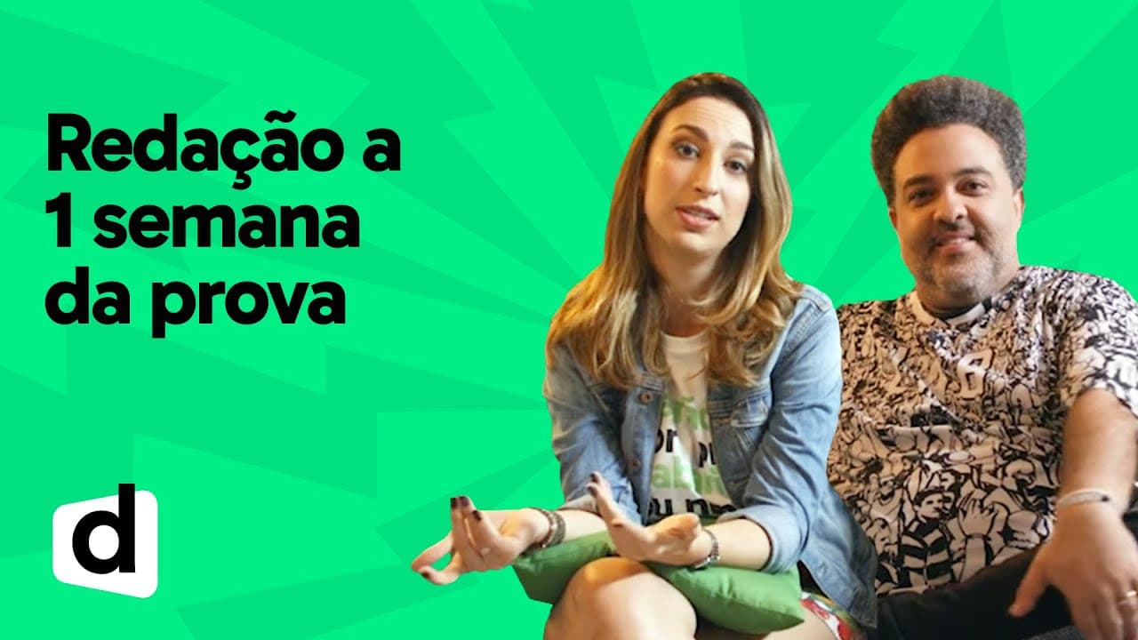 Thumbnail: COMO ESTUDAR REDAÇÃO A 1 SEMANA DA PROVA | ESQUENTA ENEM | DESCOMPLICA