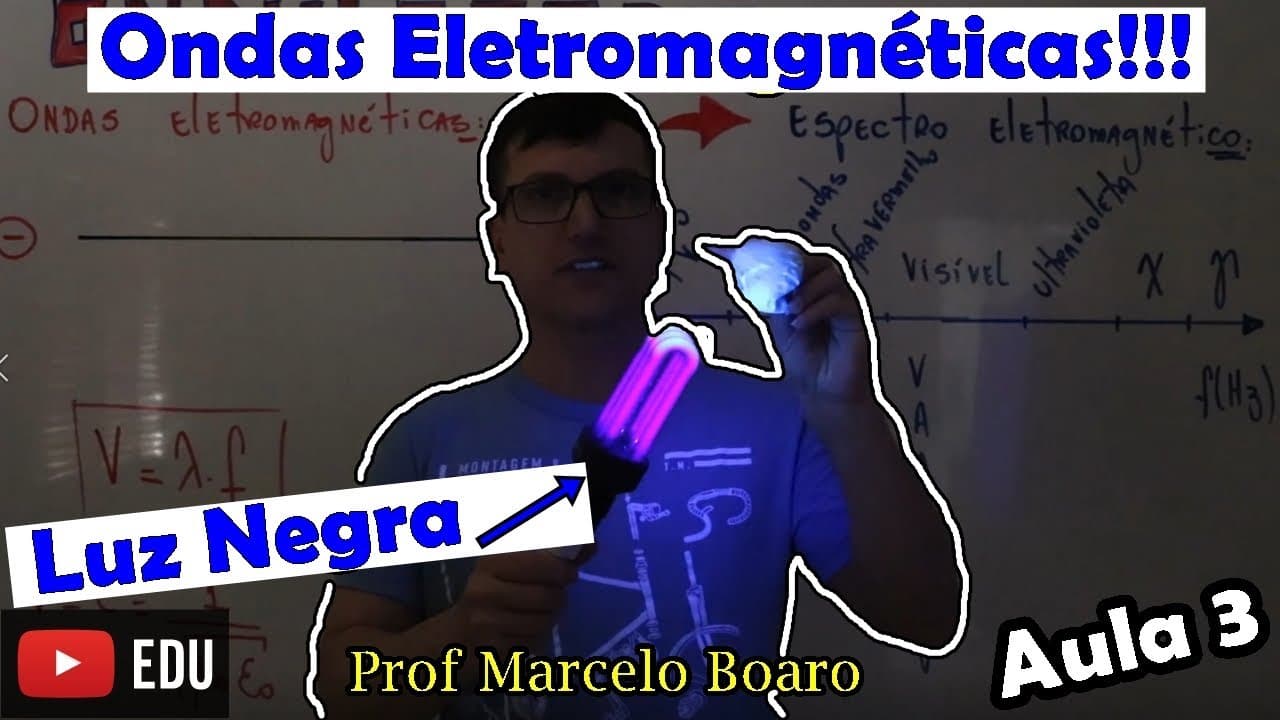 Thumbnail: ONDAS ELETROMAGNÉTICAS - O que é a luz NEGRA? - Ondulatória   AULA 3