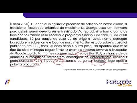 Thumbnail da aula: ENEM 2020 - ESTUDOS DO SENTIDO | Quando quis agilizar o processo de seleção de novos alunos...