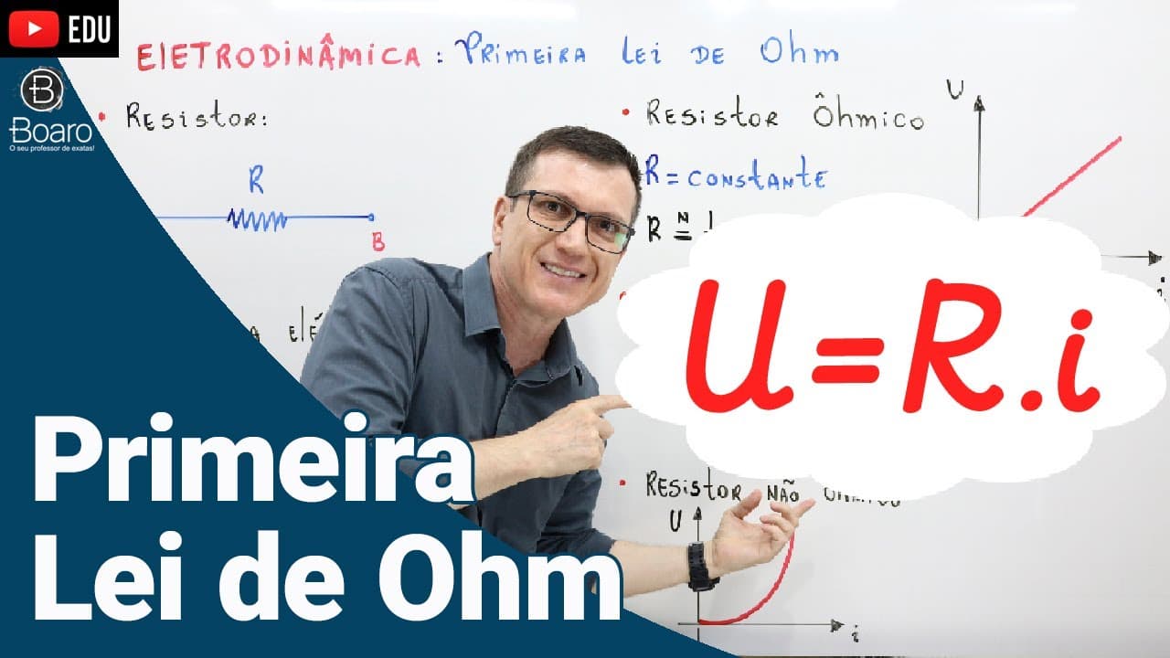 Thumbnail: PRIMEIRA LEI DE OHM | ELETRODINÂMICA | AULA 5 - Professor Boaro