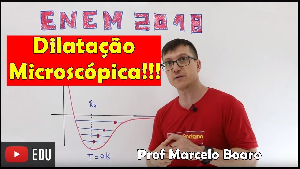 Thumbnail: Como entender a DILATAÇÃO TÉRMICA a partir da visão MICROSCÓPICA?  ENEM 2018 FÍSICA Questão 118.