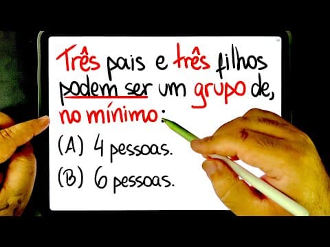 Thumbnail da aula: 🔥 Três PAIS e três FILHOS: QUANTAS PESSOAS? 😱 Raciocínio Lógico bugante!