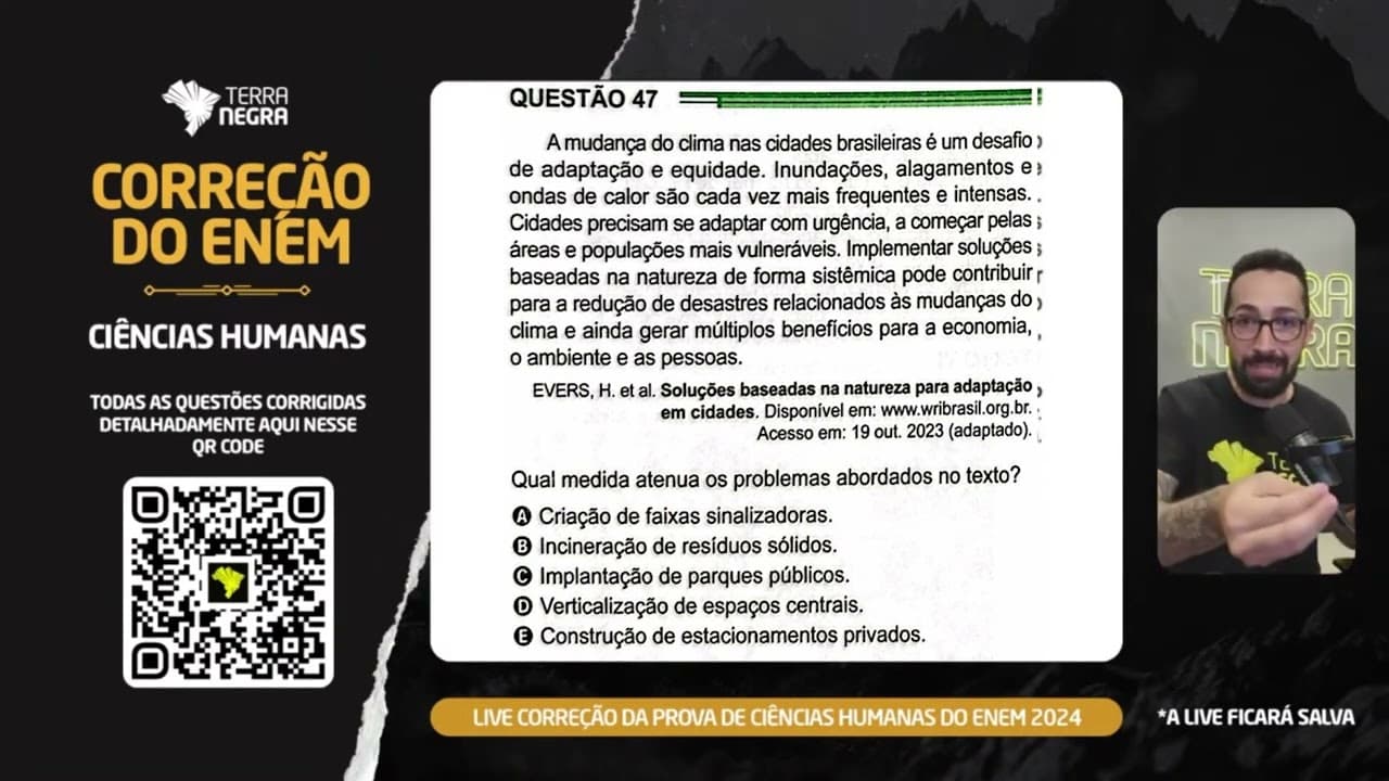 Thumbnail: ENEM 2024 - Geografia - 47 Prova Verde