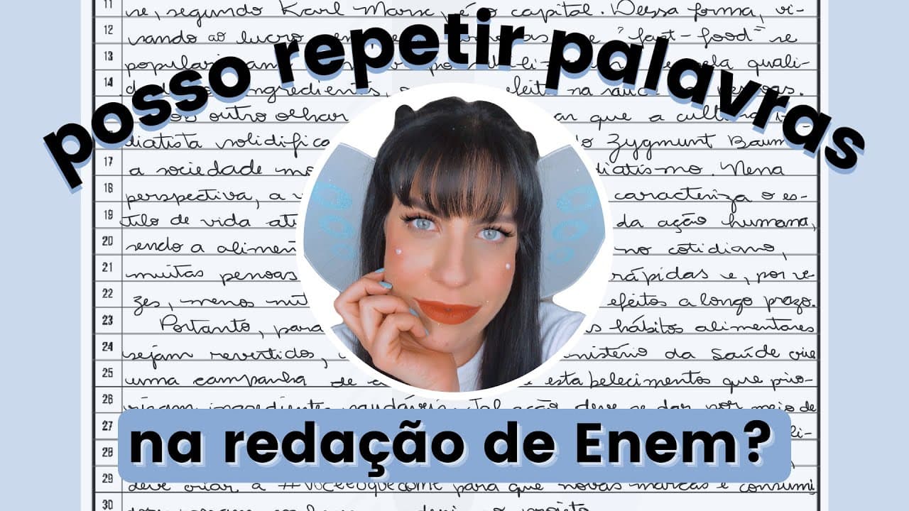 Thumbnail: Posso repetir palavras na redação do Enem?