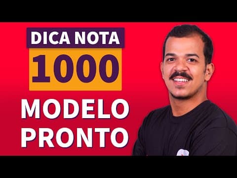 Thumbnail da aula: MODELO PRONTO | Dica Nota 1000 | David Gonçalves