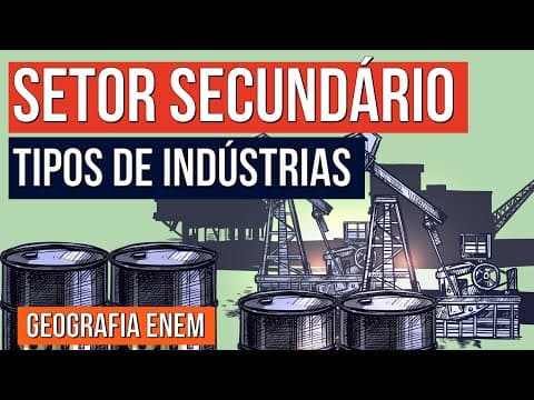 Thumbnail da aula: SETOR SECUNDÁRIO: tipos de indústrias | Geografia para o Enem | Eduardo