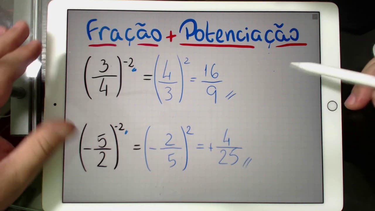 Thumbnail: ⏱ FRAÇÃO COM EXPOENTE NEGATIVO 👉 Minuto Matemática