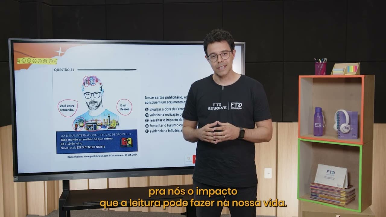 Thumbnail: Enem 2025 - Nesse cartaz publicitário, os recursos verbais