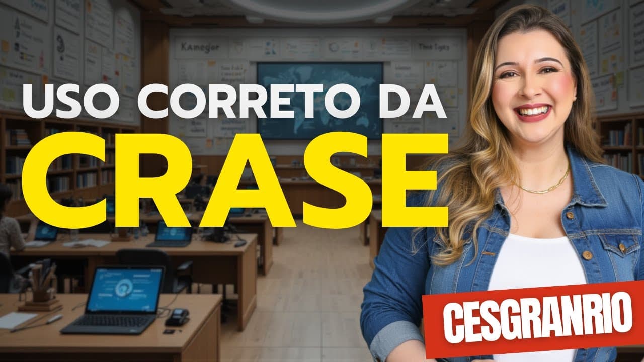 Thumbnail: USO CORRETO DA CRASE (BANCA: CESGRANRIO) -  Professora Pamba