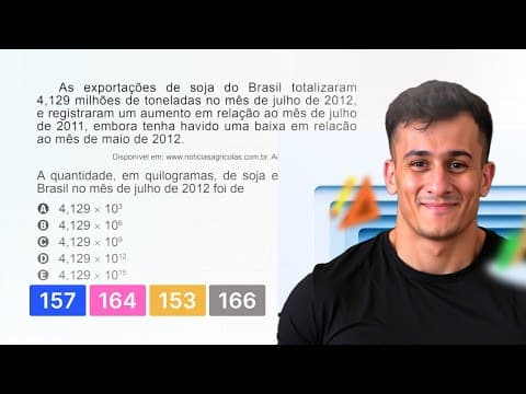 Thumbnail da aula: ENEM 2015 — As exportações de soja do Brasil totalizaram 4,129 milhões de toneladas no mês de julho
