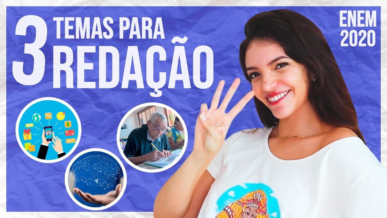 Thumbnail: 🔥 3 TEMAS PARA A REDAÇÃO DO ENEM 2020 ✏️ (Débora Aladim)