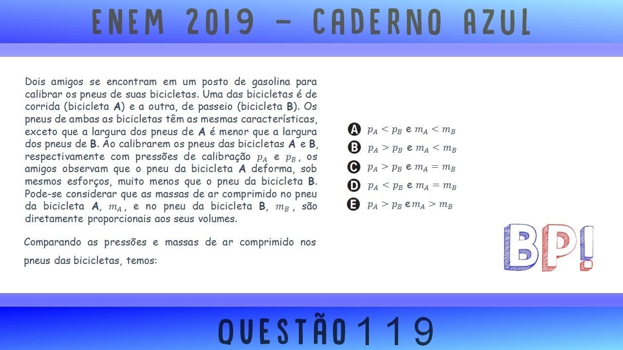 Thumbnail: #Enem2019 — Caderno azul, questão 119 (Termodinâmica)