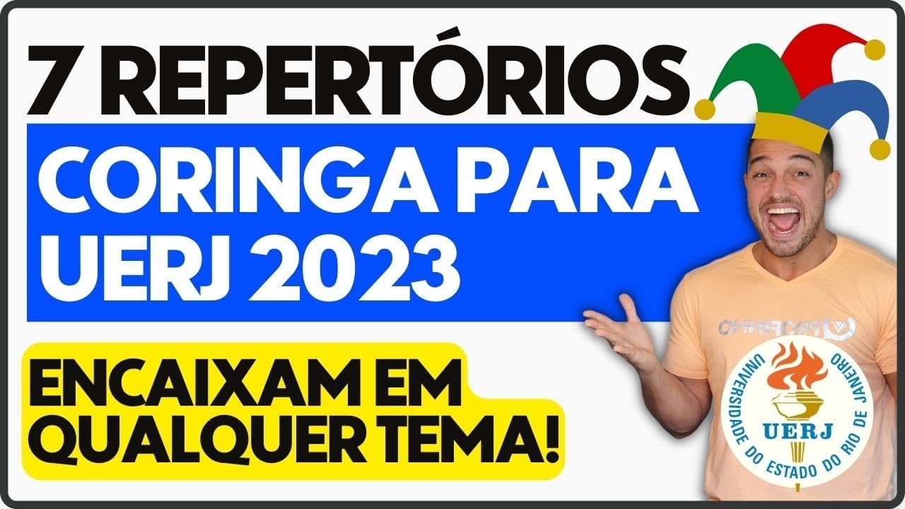 Thumbnail: 7 Repertórios Coringa para Redação UERJ 2023  | "Não me abandone jamais" | PROFINHO da REDAÇÃO