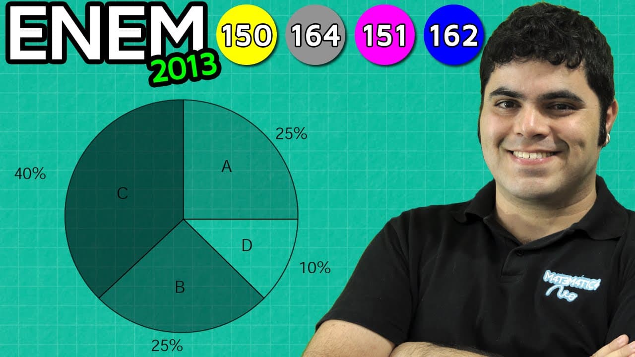 Thumbnail: ENEM 2013 Matemática #27 - Gráfico de Setores e Valor Mediano das Diárias dos Hotéis