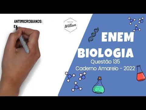 Thumbnail da aula: ENEM 2022 - Questão Resolvida 135 Biologia (Prova Amarela ) - Antimicrobianos são substâncias