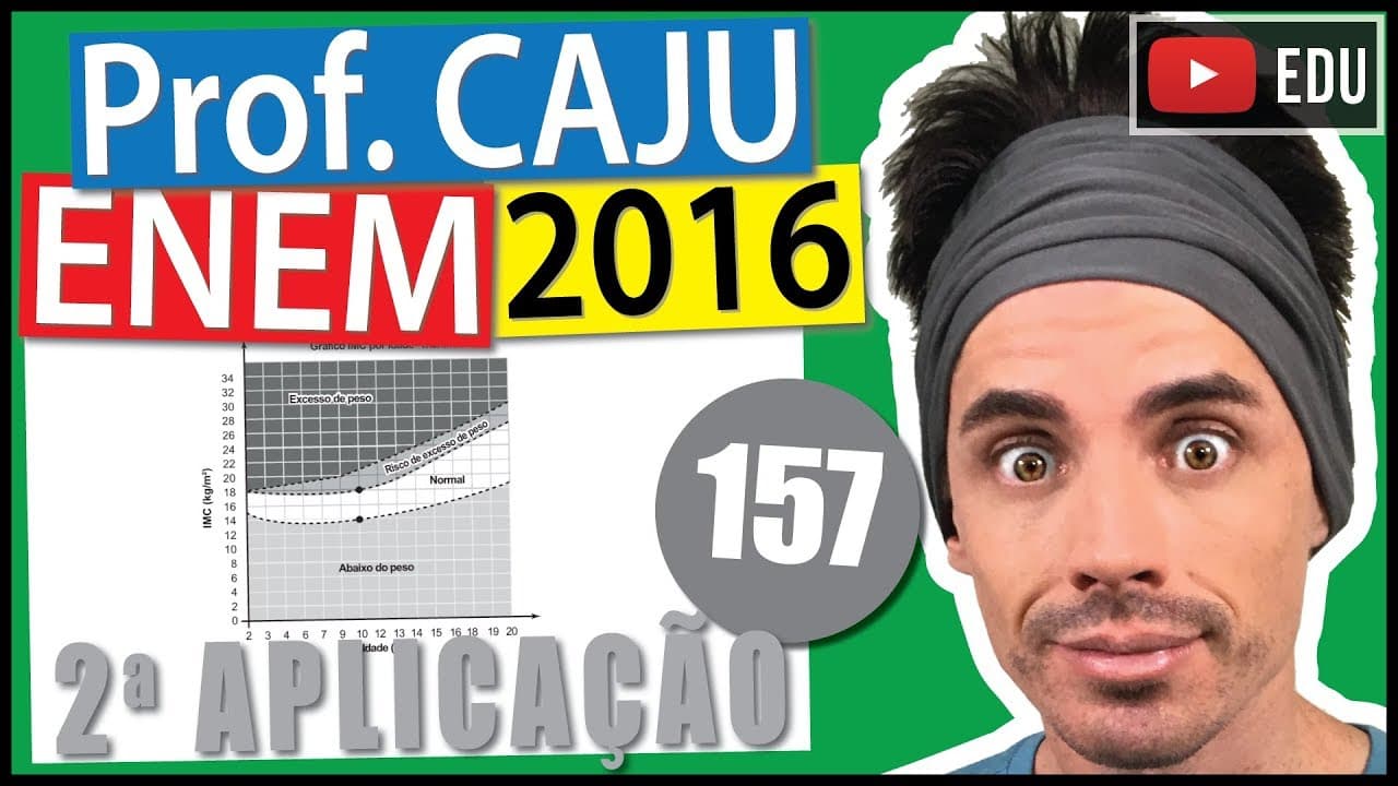 Thumbnail: [ENEM 2016 2Ap] 157 📓  INTERPRETAÇÃO DE GRÁFICOS O índice de Massa Corporal (IMC) pode ser