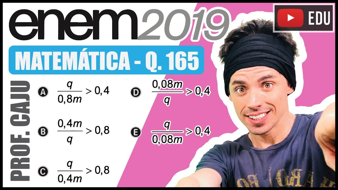 Thumbnail: [ENEM 2019] 165 📘 ÁLGEBRA O álcool é um depressor do sistema nervoso central e age diretamente em