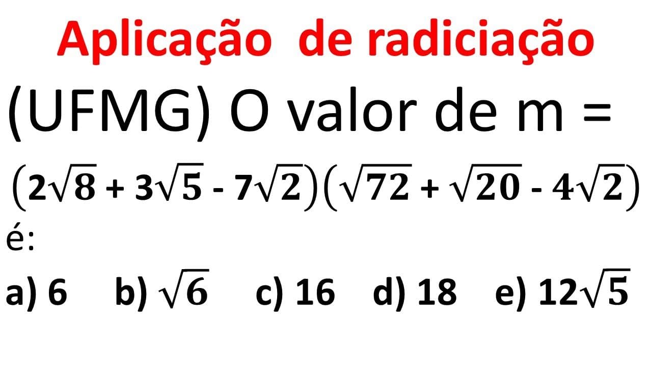Thumbnail: (UFMG) O valor de m, que representa a expressão é?