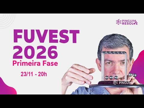 Thumbnail da aula: Gabarito e Resolução Comentada FUVEST 2026 1ª Fase - Prova de Física🐧Professor Pinguim