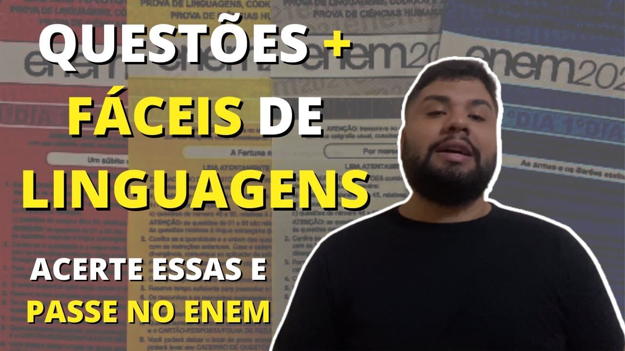 Thumbnail: AS 15 QUESTÕES MAIS FÁCEIS DA PROVA DE LINGUAGENS DO ENEM 2022 | ACERTE ESSAS E TENHA NOTA ALTA